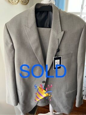 Sean John Men's Gray Two-Button Suit Blazer